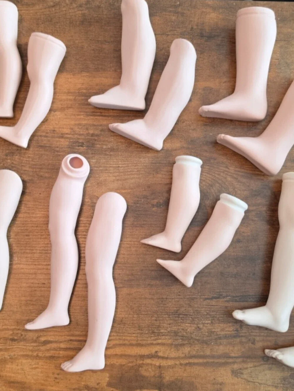 Lot of 7 Pairs of Porcelain Bisque Doll Limbs Legs Doll Making Repair Parts
